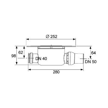 Сифон TECEdrainpoint S DN 50, стандартный 3601500 - размеры