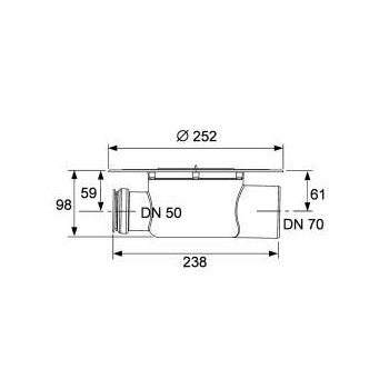 Сифон TECEdrainpoint S DN 70 3603500 - размеры