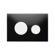 Панель смыва для унитаза TECEloop 9240654, черное стекло, белые кнопки