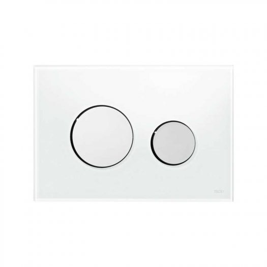 Панель смыва для унитаза TECEloop 9240660, белое стекло, кнопки хром глянцевый