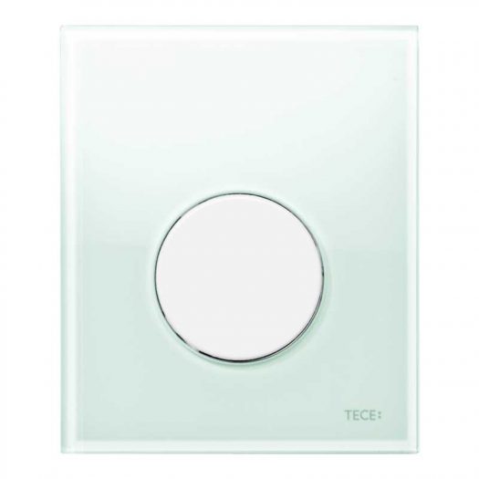 Панель смыва для писсуара TECEloop 9242651, зеленое стекло, клавиша белая