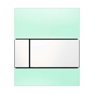 Панель смыва для писсуара TECEsquare 9242803, зеленое стекло, кнопка белая