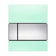 Панель смыва для писсуара TECEsquare 9242805, зеленое стекло, кнопка хром глянцевый